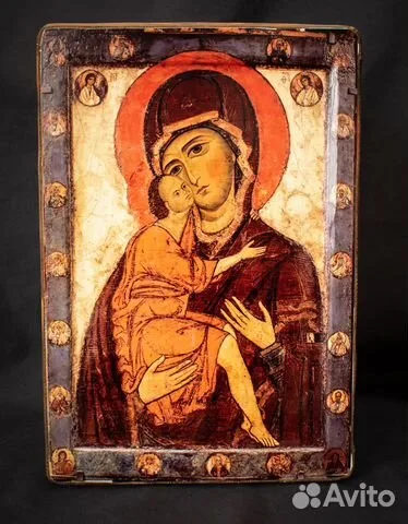 Подарочная икона деревянная «Богоматерь Умиление (Белозерская