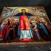 Икона "Покров Пресвятой Богородицы" Старение — красивый подарок — фотография 3