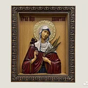 На память: Икона резная Святая Валентина — фотография 1