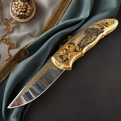 Складной нож «Тигр лежит» — оригинальный подарок