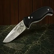 Рабочий нож №1 из дамасской стали — оригинальный подарок — фотография 1