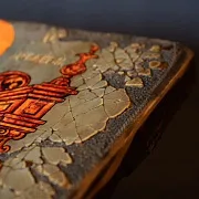 На память: Икона деревянная "Спас-Вседержитель на троне" — фотография 11
