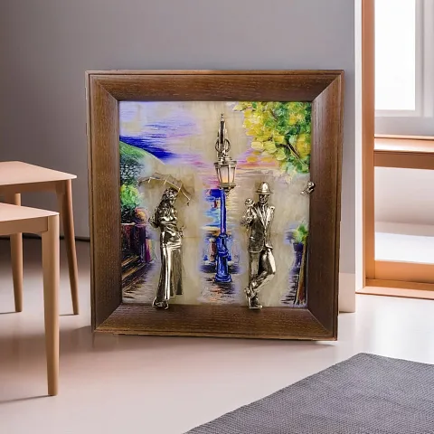 Ручная работа: Бронзовая картина «Пара. Набережная» с подсветкой
