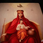 Икона Богоматери "Державная" дерево, ручная работа — оригинальный подарок — фотография 5