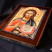 Икона с ковчегом "Христос Вседержитель" — оригинальный подарок — фотография 6