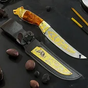 Кованый нож с головой волка №1 — оригинальный подарок — фотография 1