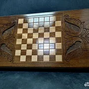 На память: Резные деревянные нарды «Узор» — фотография 8