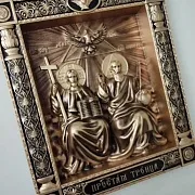 Резная икона Пресвятая Троица (Новозаветная) — необычный подарок — фотография 6