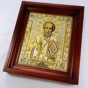 Икона Николая Чудотворца /в киоте/. Златоуст — оригинальный подарок — фотография 7