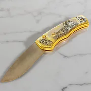 Дамасский складной нож «Тигр» — необычный подарок — фотография 1