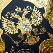 Подарочная кожаная обложка для автодокументов «Герб РФ» — фотография 5