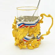 На память: Бронзовый подстаканник «Герб РФ» №3 — фотография 4