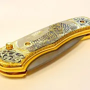 Дамасский складной нож «Тигр» — необычный подарок — фотография 5