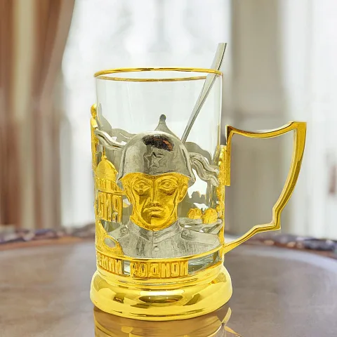 Подарочный металлический подстаканник «Защитники Отечества»