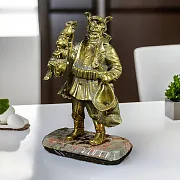 Фигура «Охотник» из латуни и бронзы на креноиде — оригинальный подарок — фотография 1
