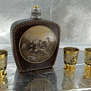 Набор фляжка кожа "Волки". Златоуст — необычный подарок — фотография 5