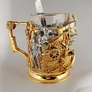 Подстаканник «Гусар» из бронзы — красивый подарок — фотография 2