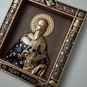 Резная икона Священномученик Евгений — красивый подарок — фотография 3