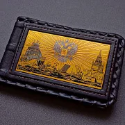 Кожаная визитница «Две столицы». Златоуст — необычный подарок — фотография 3