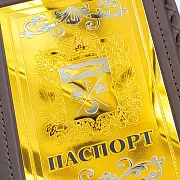 Подарочная кожаная обложка на паспорт «Герб Оренбургской области» — фотография 1