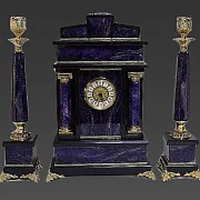 Каминные часы «Классика» из чароита и долерита — оригинальный подарок — фотография 3
