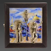 Ключница «Пара. Набережная. Мост» с бронзой и ониксом — оригинальный подарок — фотография 9