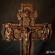 Крест резной с распятием. На подставке. Орех — необычный подарок — фотография 4
