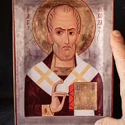 Икона "Святитель Николай" — оригинальный подарок — фотография 4
