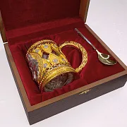 Подстаканник для чая «Волк» из бронзы — красивый подарок — фотография 4