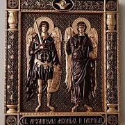 Резная Икона Архангелы Михаил и Гавриил в подарок — фотография 4