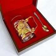 Подарочный латунный подстаканник «Танки» — фотография 2